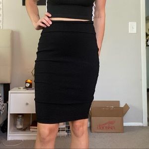 Tight black pencil skirt
